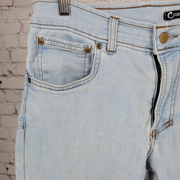 Origin Blue Light Wash Stretch Tapered Jeans USA Made Size 30x32 - Picture 7 of 14